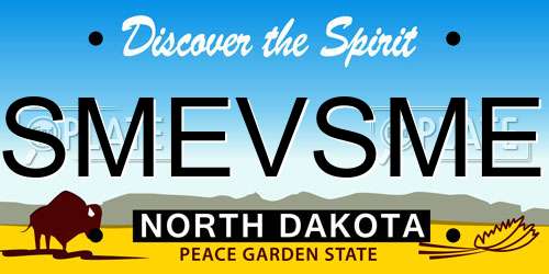 SMEVSME North Dakota License Plate