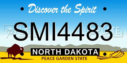 SMI4483 North Dakota License Plate