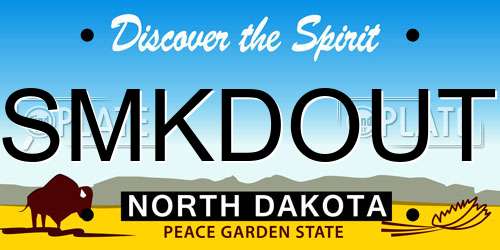 SMKDOUT North Dakota License Plate