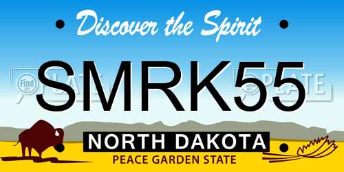 SMRK55 North Dakota License Plate