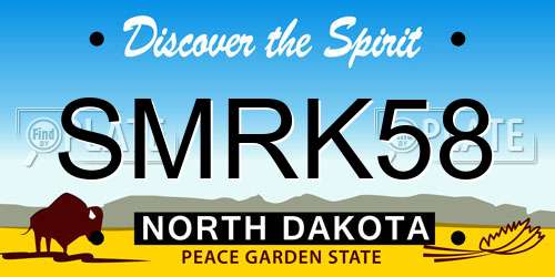 SMRK58 North Dakota License Plate