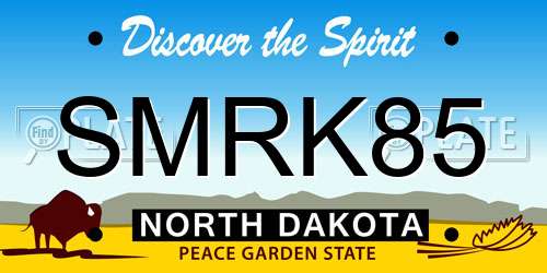 SMRK85 North Dakota License Plate