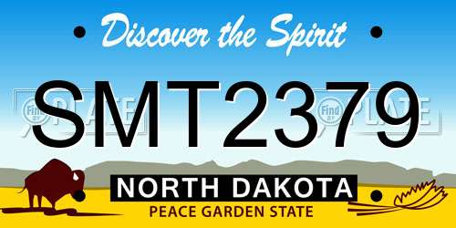 SMT2379 North Dakota License Plate