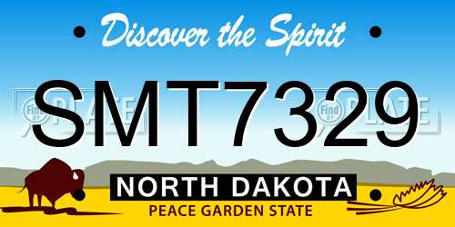 SMT7329 North Dakota License Plate