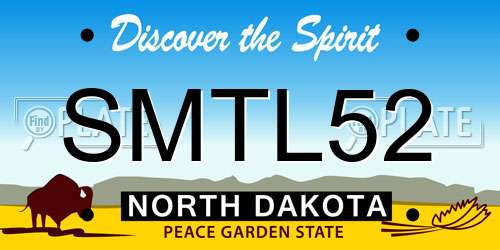 SMTL52 North Dakota License Plate