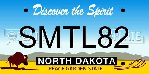SMTL82 North Dakota License Plate
