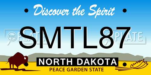 SMTL87 North Dakota License Plate