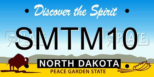SMTM10 North Dakota License Plate