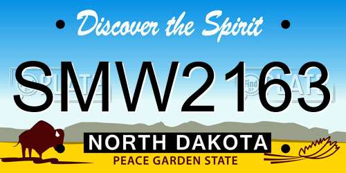 SMW2163 North Dakota License Plate