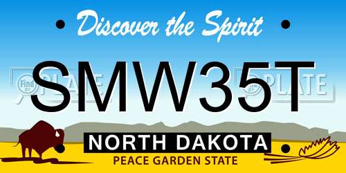 SMW35T North Dakota License Plate