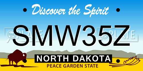 SMW35Z North Dakota License Plate