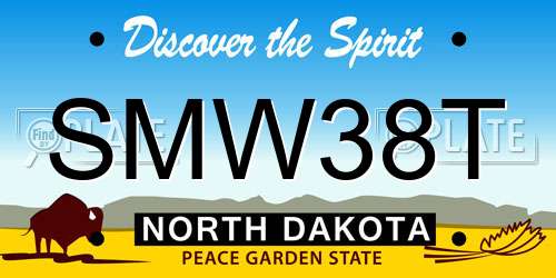 SMW38T North Dakota License Plate