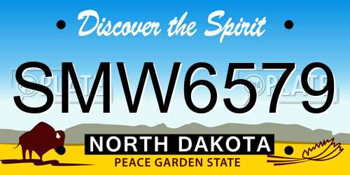 SMW6579 North Dakota License Plate
