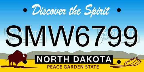 SMW6799 North Dakota License Plate