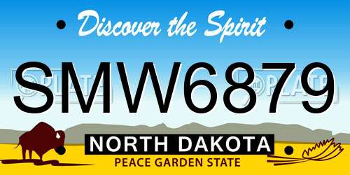 SMW6879 North Dakota License Plate
