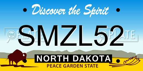 SMZL52 North Dakota License Plate