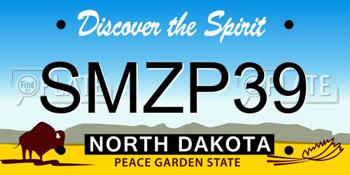 SMZP39 North Dakota License Plate