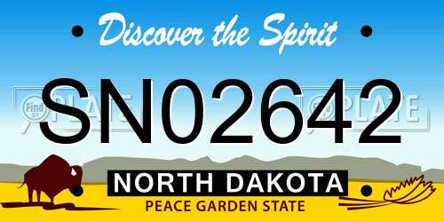 SN02642 North Dakota License Plate