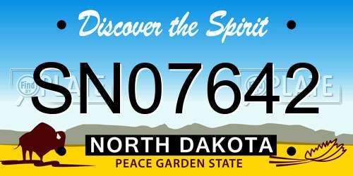 SN07642 North Dakota License Plate