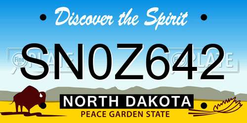 SN0Z642 North Dakota License Plate