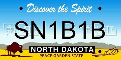 SN1B1B North Dakota License Plate