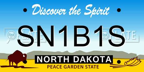 SN1B1S North Dakota License Plate