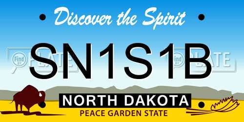 SN1S1B North Dakota License Plate