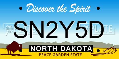 SN2Y5D North Dakota License Plate