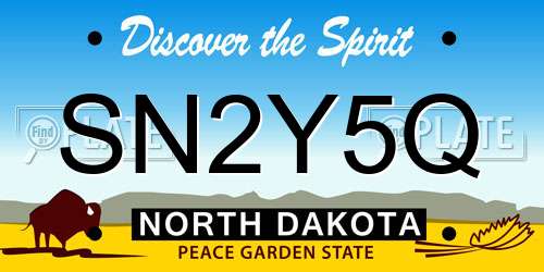 SN2Y5Q North Dakota License Plate