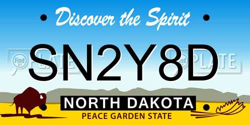 SN2Y8D North Dakota License Plate