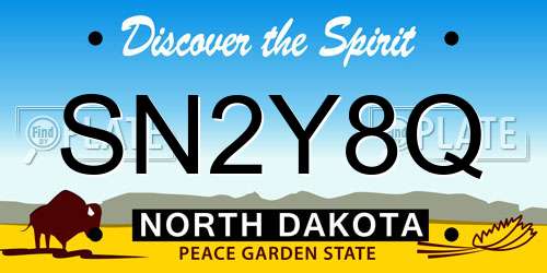 SN2Y8Q North Dakota License Plate