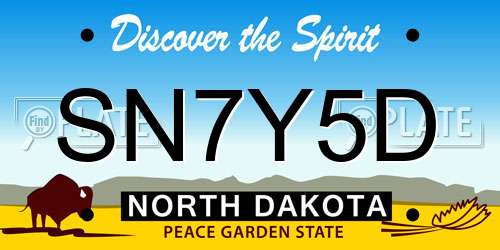 SN7Y5D North Dakota License Plate
