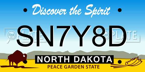 SN7Y8D North Dakota License Plate