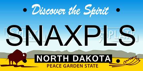 SNAXPLS North Dakota License Plate