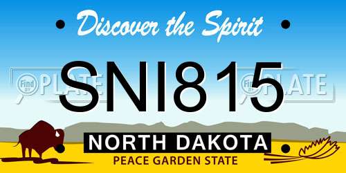 SNI815 North Dakota License Plate