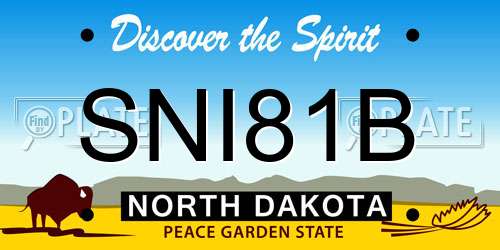 SNI81B North Dakota License Plate