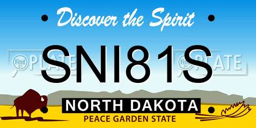 SNI81S North Dakota License Plate