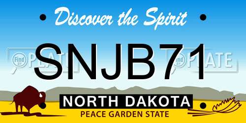 SNJB71 North Dakota License Plate