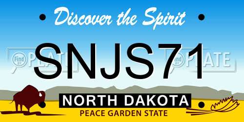 SNJS71 North Dakota License Plate