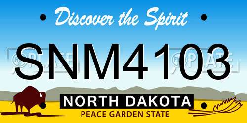 SNM4103 North Dakota License Plate