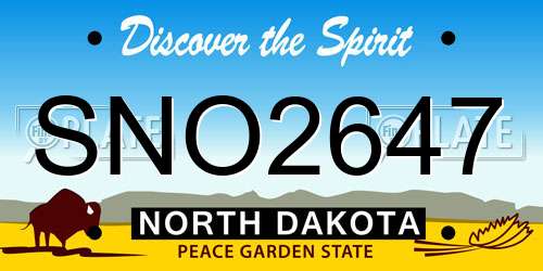 SNO2647 North Dakota License Plate