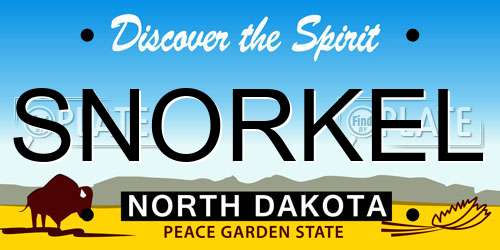 SNORKEL North Dakota License Plate