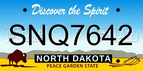 SNQ7642 North Dakota License Plate