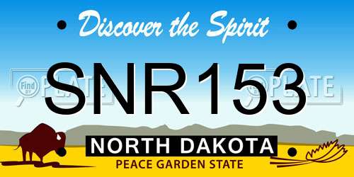 SNR153 North Dakota License Plate
