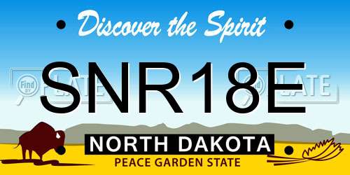 SNR18E North Dakota License Plate