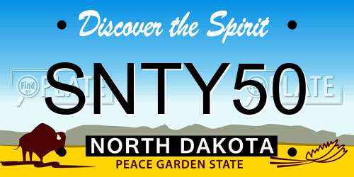 SNTY50 North Dakota License Plate