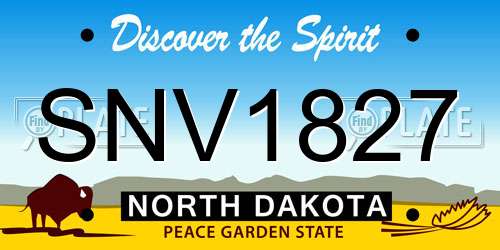 SNV1827 North Dakota License Plate