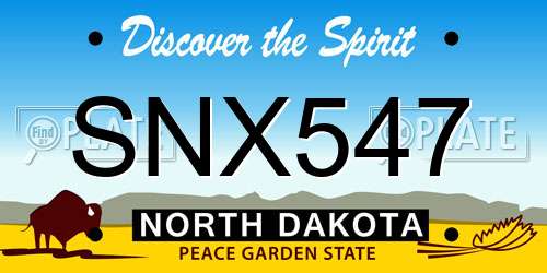 SNX547 North Dakota License Plate