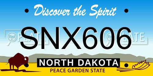 SNX606 North Dakota License Plate