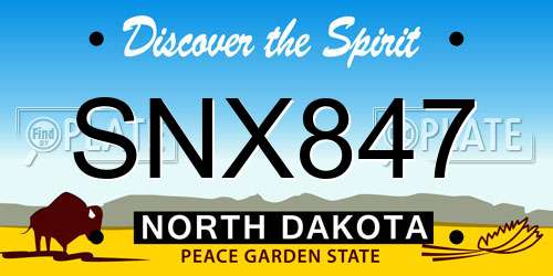 SNX847 North Dakota License Plate